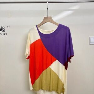 Triumph Cream and Orange Asymmetrical T-Shirt